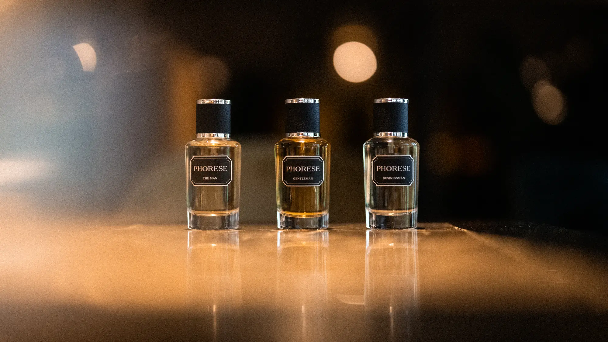 The three PHORESE bottles side by side